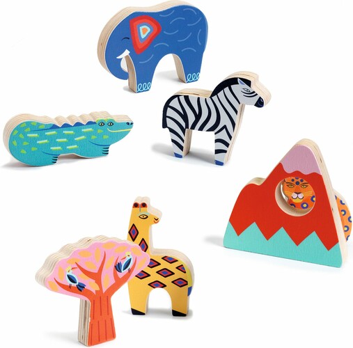 Djeco Casse-tête 7 pièces en bois Savana Story 3070900010680