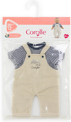 Corolle Corolle vêtement (30cm) - T-shirt et saloppette écru 4062013110950