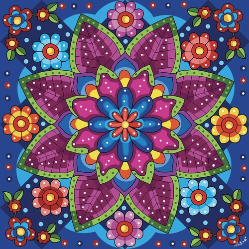 Jacarou Broderie diamant Mandala fleuri / floral mandala 036336330900