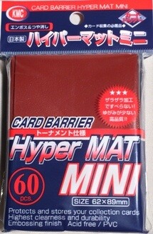 KMC Sleeves Protecteurs de cartes Small (japanese) Hyper Mat rouge 62x89mm 60ct 4521086001607