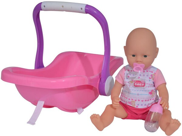 Simba Toys Poupée New Born Baby et siège de voiture 806044004703