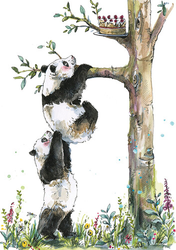 Kiub Carte fête Panda sans texte 5035268431711