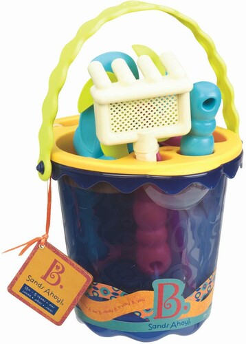 B. Brand B. Active - Ensemble de plage chaudière et accessoires bleu, seau, moules, pelle, rateau (Sands Ahoy!) 062243269798