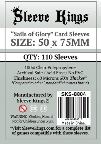 Sleeve Kings Protecteurs de cartes 'sails of glory' sleeves 50mm x 75mm 110ct - Sleeve Kings 080149926317