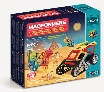 Magformers Magformers aventure du désert 32pcs, moteur, roues, chenilles (construction magnétique) 730658030103