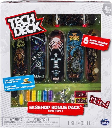 Tech Deck Tech Deck Skate Shop ensemble bonus, 6 planches skateboards à doigt (varié) 778988238141