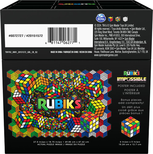 Spin Master Casse-tête impossible rubiks 604 pièces - puzzle lenticulaire 681147062771