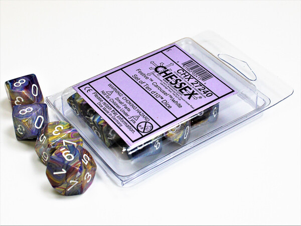 Chessex Dés 10d10 festive carousel (10 x d10) 601982024154