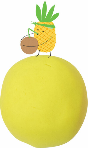 Tutti Frutti Pâte à modeler 100g fluo jaune tropical (fr/en) 061404128608
