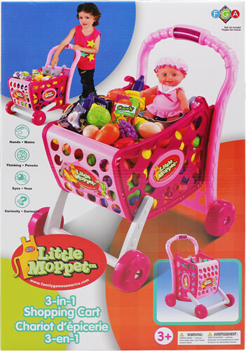 Little Moppet Little Moppet Chariot d'épicerie 3-en-1 rose 086453055606