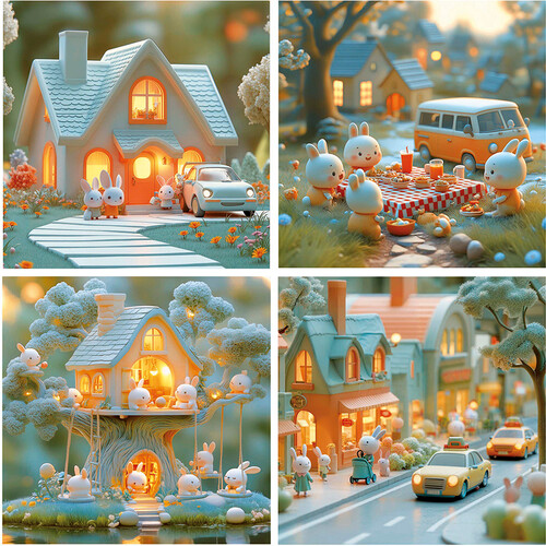 Educa Borras Casse-tête progressif 12-16-20-25 ville de lapins 8412668202177