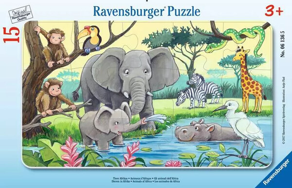 Ravensburger casse-tête Casse-tête 15 Carton encadré - Animals of Africa 4005556061365