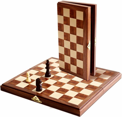 Wood Expressions Jeu d'échecs 11" magnétique pliant en bois de noyer 658956070112