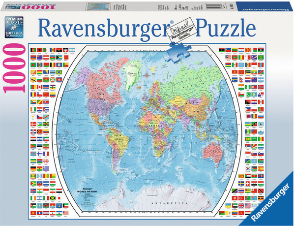 Ravensburger Casse-tête 1000 Carte du monde politique 4005556196333