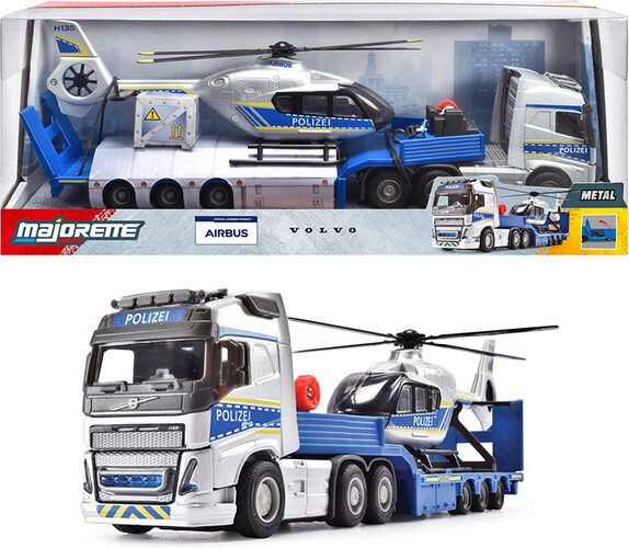 Majorette majorette - camion volvo + hélicoptère de police airbus 3467452079003