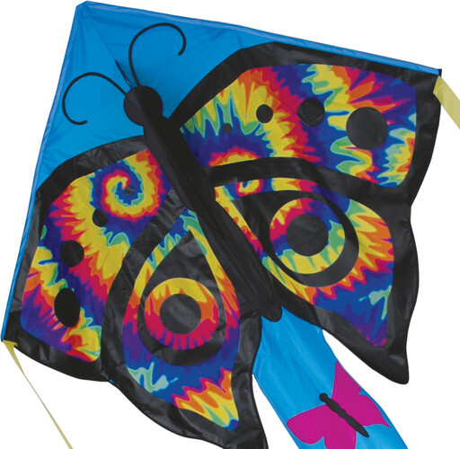 Premier Kites Cerf-volant monocorde large facile à voler papillon teinture au noeud (Tie Dye) 46'' x 90'' 630104442897