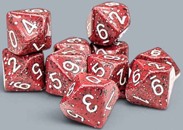 Chessex Dés 10d10 Speckled lava stone 601982076559