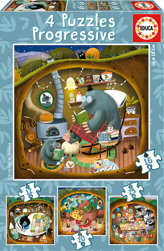Educa Borras Casse-tête progressif 12-16-20-25 contes de la forêt 8412668196858