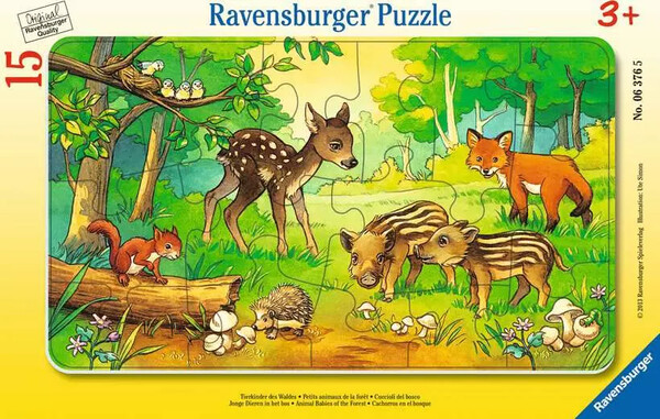 Ravensburger casse-tête Casse-tête 15 Carton encadré - Baby Animals in the Meadow 4005556063765