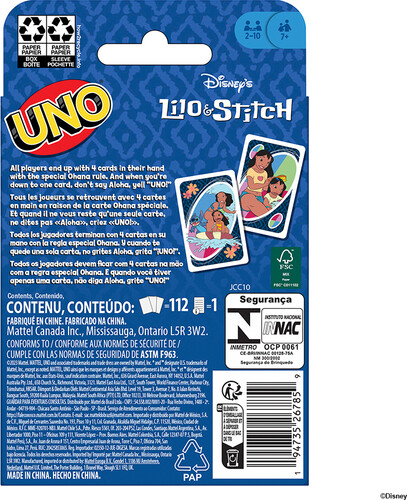 Mattel Jeu Uno Lilo & Stitch 194735267859