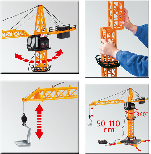 Dickie Toys dickie - téléguidée grue géante avec fil 100 cm 4052348017369