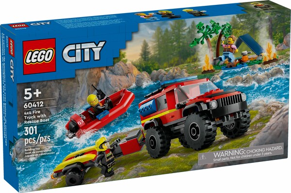 LEGO LEGO 60412 Le camion de pompiers 4x4 et le canot de sauvetage 673419388870