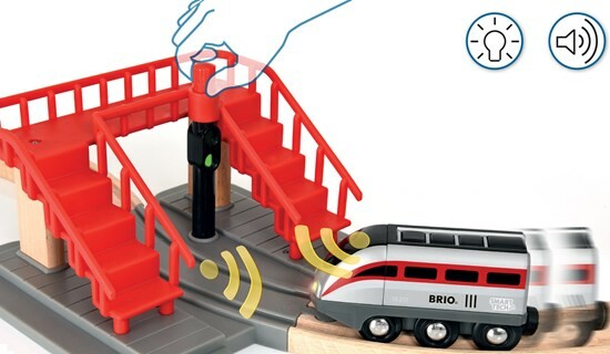 BRIO Train en bois BRIO Smart Tech - Circuit de voyageurs et locomotive intelligente BRIO 33873 7312350338737