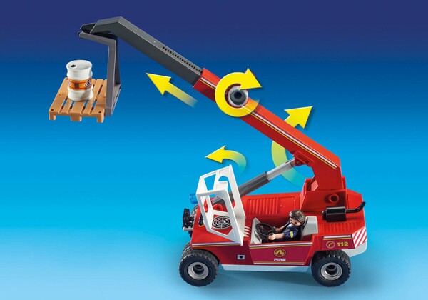 Playmobil Playmobil 9465 Pompier avec véhicule et bras téléscopique 4008789094650