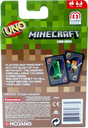 Mattel jeu uno minecraft 887961606782