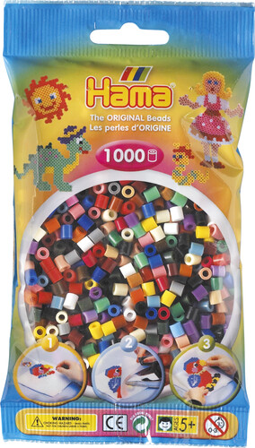 Hama Hama Midi 1000 perles couleurs mélangées de base étendues 207-67 028178207670