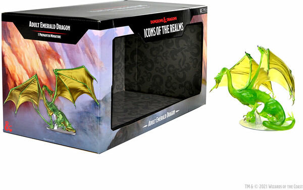 NECA/WizKids LLC MINI Dnd Painted Minis icons : Adult Emerald Dragon Prenium 634482960646