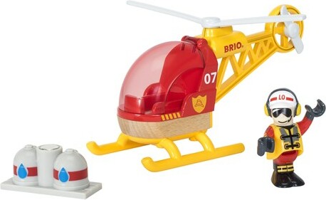 Brio Train Brio Train en bois Hélicoptère des pompiers 33797 7312350337976