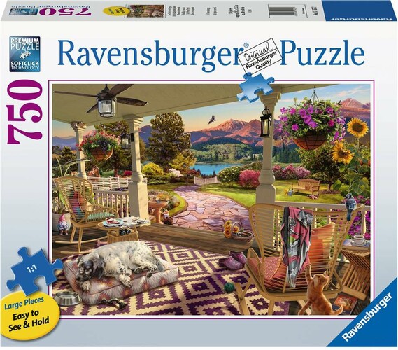 Ravensburger casse-tete Casse-tête 750 Large Sous le chaleureux porche 4005556174577