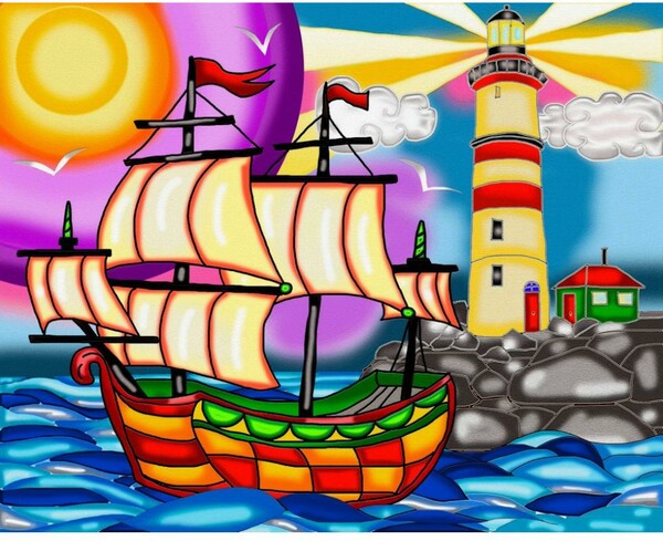 Jacarou Broderie diamant Phare / Lighthouse 36336331051