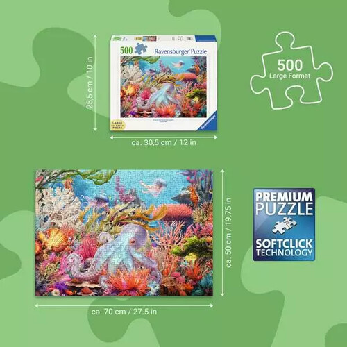 Ravensburger casse-tête Casse-tête 500 Large La vie des récifs 4005555018407