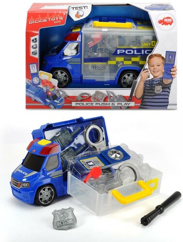 Dickie Toys Camion de police sons et lumière avec ensemble faire semblant 4006333041976