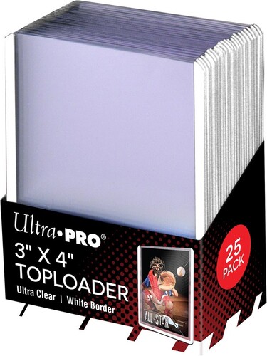 Ultra PRO Protecteurs de cartes rigides toploader 3x4 border white 25ct 074427811617