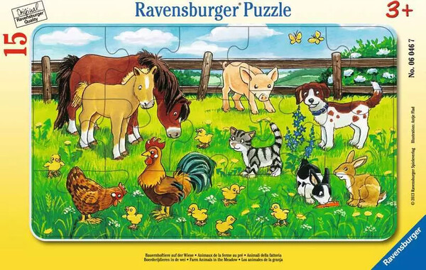 Ravensburger casse-tête Casse-tête 15 Carton encadré - Farm Animals in the Meadow 4005556060467