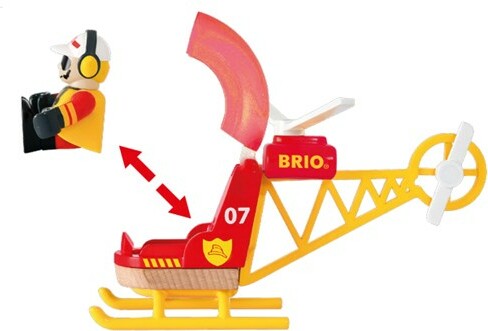 Brio Train Brio Train en bois Hélicoptère des pompiers 33797 7312350337976