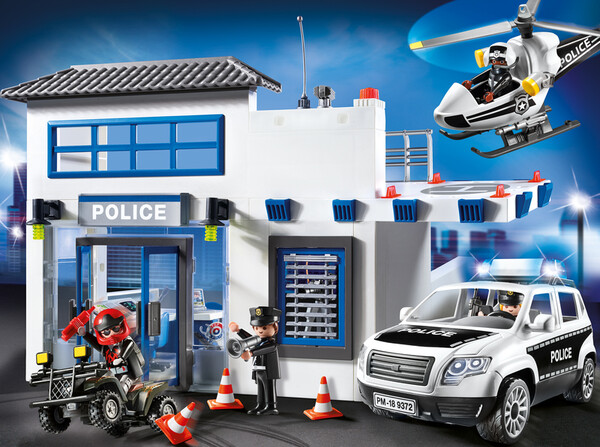 Playmobil Playmobil 9372 Poste de police et véhicules, voiture et hélicoptère 4008789093721