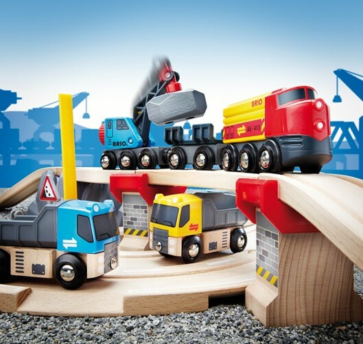 Brio Train Brio Train en bois Ciruit rail route transport de roches 33210 7312350332100