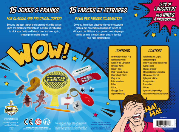 Gladius Farces et attrapes Farces et attrapes - FEA Ensemble classique de 15 farces & attrapes 620373001697