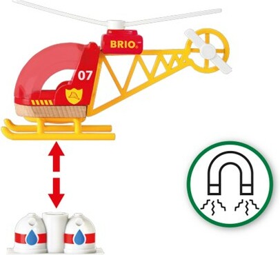 Brio Train Brio Train en bois Hélicoptère des pompiers 33797 7312350337976