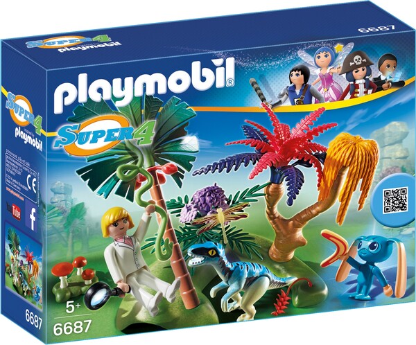 Playmobil Playmobil 6687 Super 4 Île perdue avec martien et Raptor (fév 2016) 4008789066879