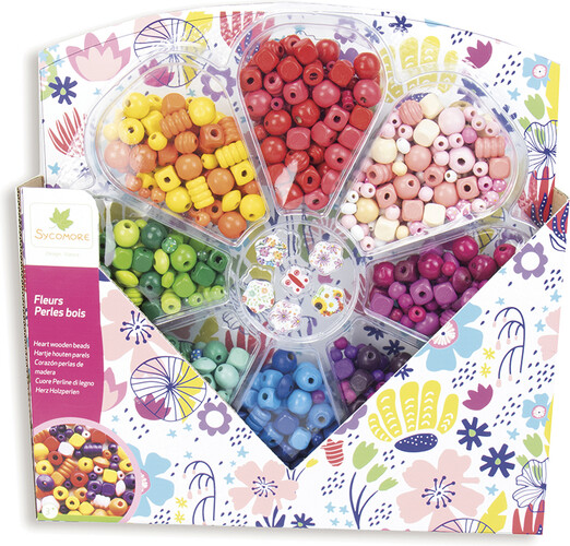 Coffret de perles bois fleur (fr/en) -sycomore 3700143945615