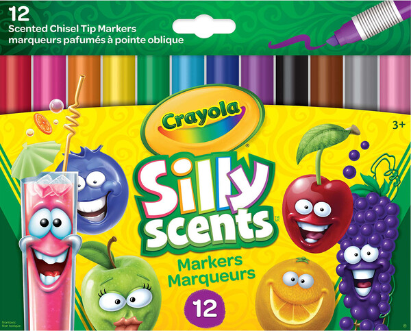 Crayola Marqueurs lavables 12 pointe oblique parfumés (Silly Scents) 063652826206
