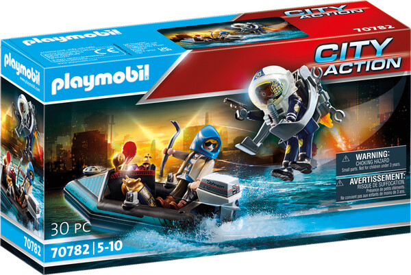 Playmobil Playmobil 70782 Policier avec réacteur dorsal et canoë 4008789707826