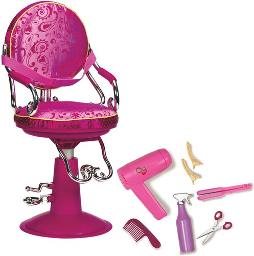 Poupées Our Generation Chaise salon de coiffeuse pour poupée Our Generation (sans poupée) 062243252721