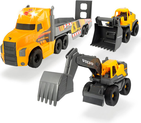 Dickie Toys Mack/Volvo Camion transporteur de machinerie lourde Sons et lumières 70 cm 4006333065941