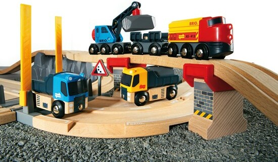 Brio Train Brio Train en bois Ciruit rail route transport de roches 33210 7312350332100